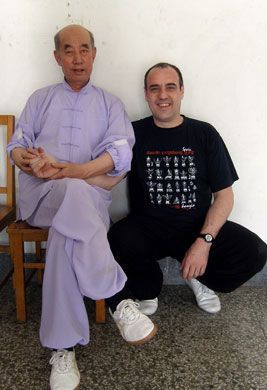Con Zhang Guangde en Beijing en 2007, durante un descanso entre entrenamientos.
